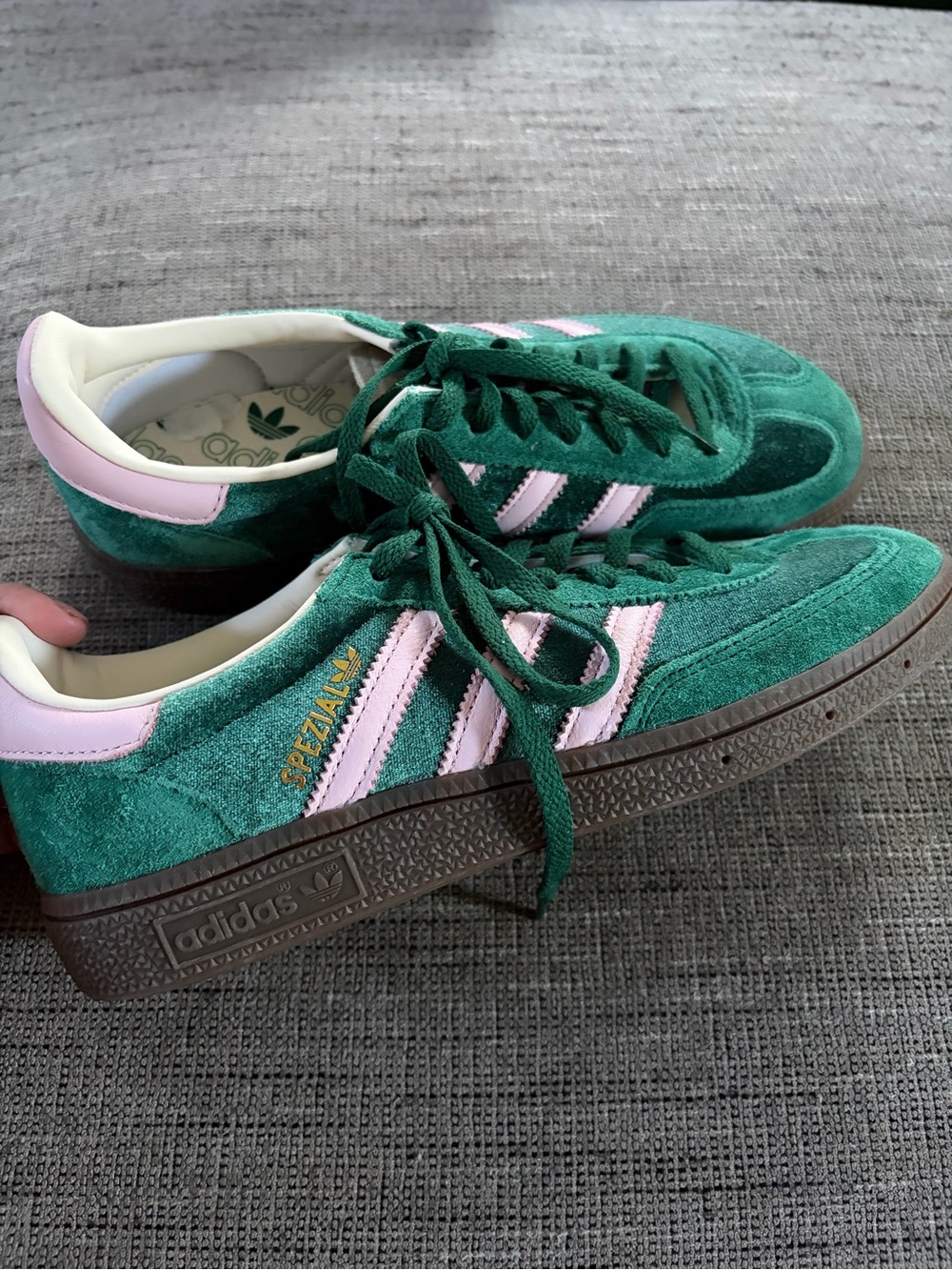 Adidas Handball Spezial in Collegiate Green & Pink Sneakers Womens 7.5 - Picture 6 of 7